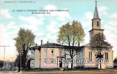 St Mary's Catholic Church & Parsonage Waukegan, IL, USA 1908 