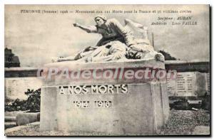 Old Postcard Peronne (Somme) 121 Monument to the Dead for France and 36 civil...