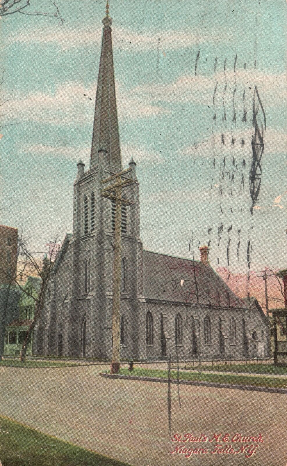 Vintage Postcard 1911 St. Paul United Methodist Church Niagara Falls