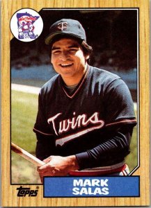 1987 Topps Baseball Card Mark Salas Texas Rangers sk3086