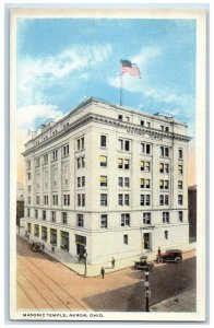 c1920 Masonic Temple Exterior View Building Akron Ohio Vintage Antique Postcard