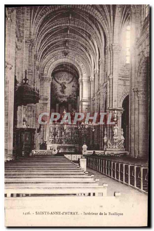 Postcard Old Organ of St. Anne & # 39Auray Interior of the basilica