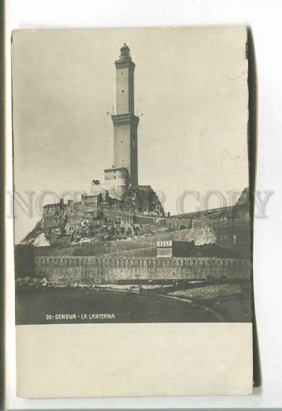 485484 Italy Genova Genoa lighthouse Vintage photo postcard