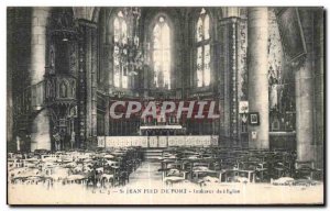 Old Postcard St Jean Pied de Port Interior of the Church