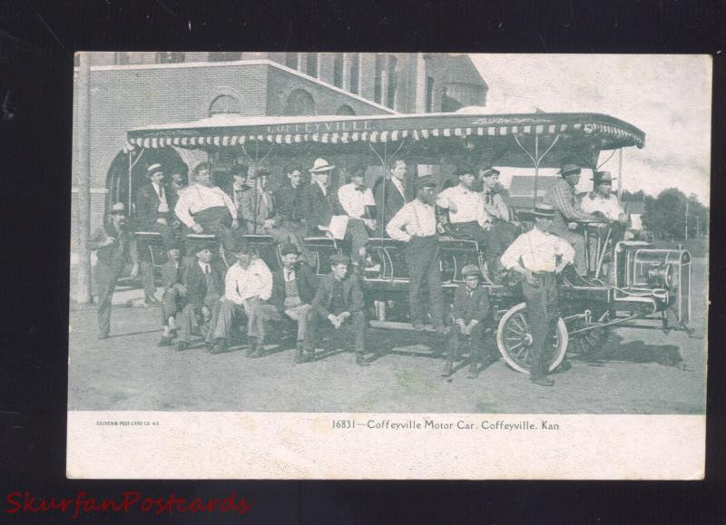 COFFEYVILLE KANSAS COFFEYVILLE MOTOR CAR BUS ANTIQUE VINTAGE POSTCARD 1906