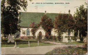 St. John's Cathedral Winnipeg Manitoba MB c1909 Canada Postcard E95