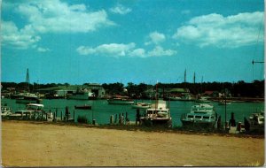 Yacht Basin Falmouth Cape Cod Massachusetts MA Postcard Tichnor VTG UNP Vintage  