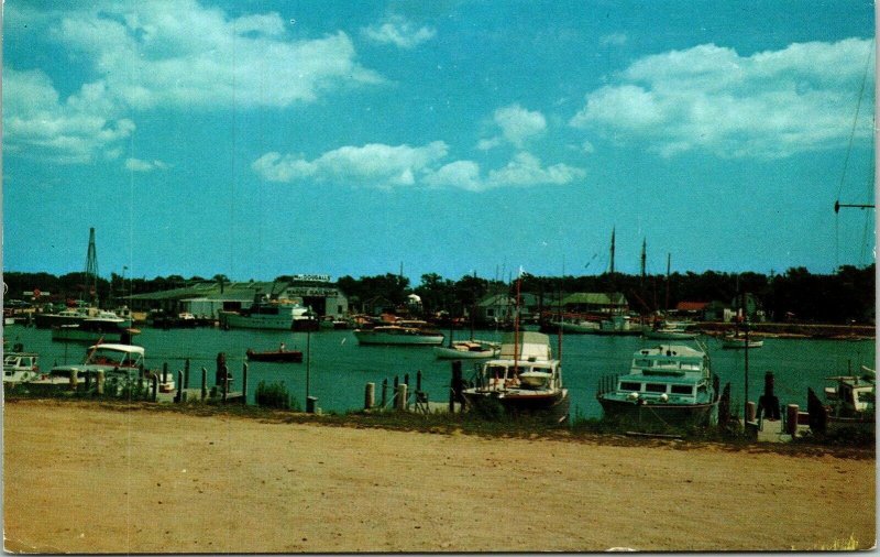 Yacht Basin Falmouth Cape Cod Massachusetts MA Postcard Tichnor VTG UNP Vintage  