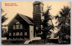 Centerville Iowa~Baptist Church w/Tower Entrance~Postal On Back~Appleton Mfg