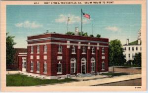 THOMASVILLE, GA Georgia    POST OFFICE   c1940s   Linen    Postcard