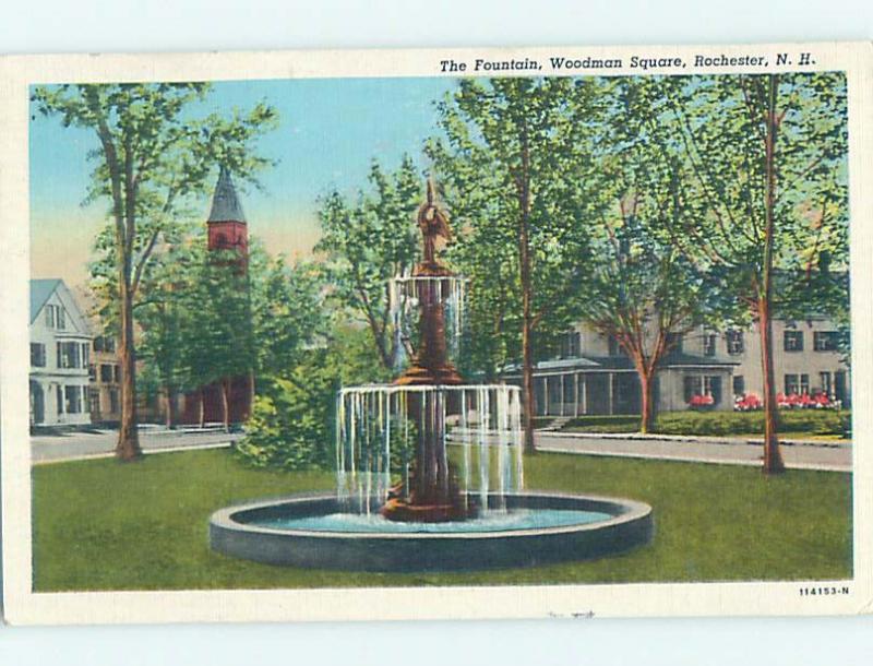 Linen POSTCARD FROM Rochester New Hampshire NH HM9912