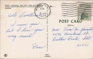 State View~Scenic Waterways~Fabulous Hotel~Miami Beach Florida~Vintage Postcard