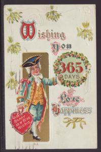 New Year,Colonial Man Postcard