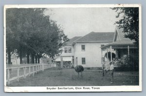 GLEN ROSE TX SNYRER SANITARIUM ANTIQUE POSTCARD