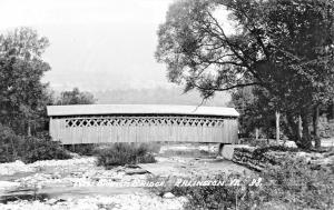 ARLINGTON VERMONT~NEW BRANCH COVERED BRIDGE-REAL PHOTO POSTCARD** 1940-50s