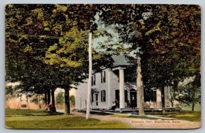 Blandford  Massachusetts  Glasgow Hall  Postcard