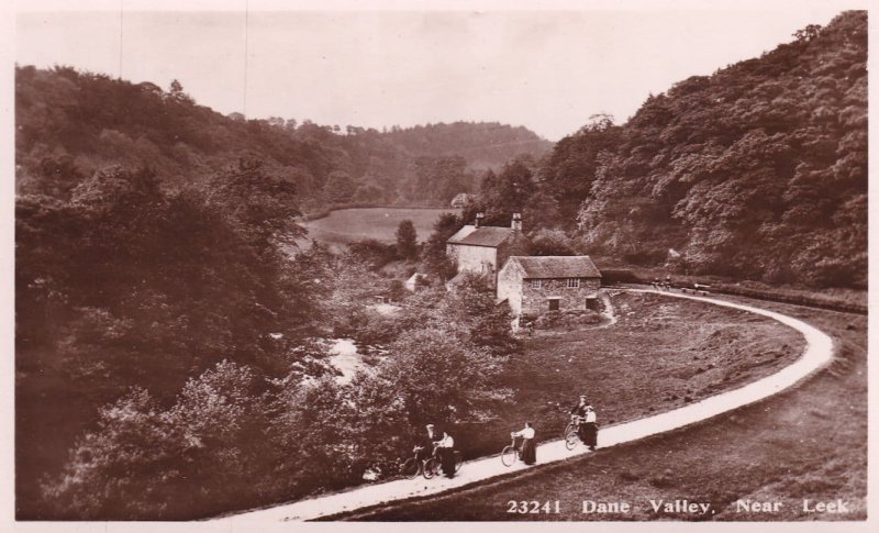 Dane Valley Leek Cheshire Ladies Bicycle Real Photo Postcard