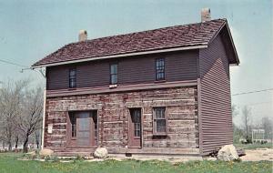 GREENFILED, IN Indiana OLD LOG JAIL MUSEUM~Riley Park HANCOCK CO Chrome Postcard