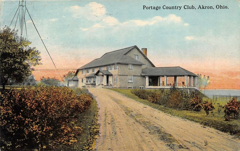 Akron Ohio 1913 Postcard Portage Country Club
