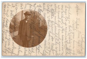 1909 Man At The Park Columbus Ohio OH RPPC Photo Posted Antique Postcard