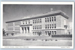 Great Falls Montana Postcard Largent School Building Exterior View c1940 Vintage