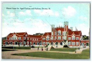 1910 Illinois Home For Aged Pythians And Orphans Decatur Illinois IL Postcard