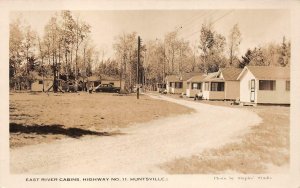 RPPC EAST RIVER CABINS HWY 11 HUNTSVILLE NORTH BAY CANADA REAL PHOTO POSTCARD 49