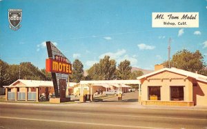 Bishop, California MT. TOM MOTEL Inyo County Roadside c1960s Vintage Postcard