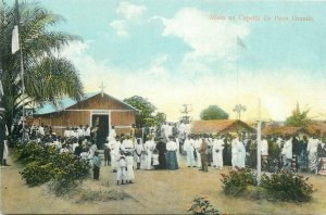 Portuguese Congo Cabinda Angola Povo Grande chapel ethnic life vintage postcard 