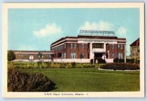 Edmonton Alberta Canada Postcard Canadian National Railway Depot c1940's