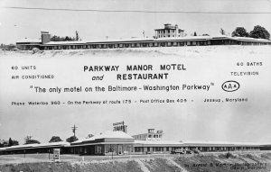 Jessup Maryland Parkway Manor Motel and Restaurant Real Photo Postcard AA98899