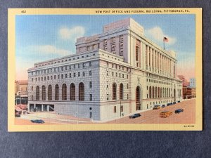 New Post Office & Federal Building Pittsburgh PA Linen Postcard H2296082046