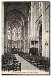 Troyes Old Postcard Interior of St Urbain & # 39eglise