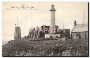 Old Postcard Lighthouse Saint Mathieu L & # 39abbaye The lighthouse and the n...