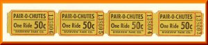 4 Riverview Park Pair-O-Chutes Tickets, Chicago, Illinois/IL, Amusement Park