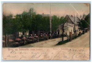 Hohnstein Germany Postcard Buttner's Restaurant Greetings from Rathewalde 1906
