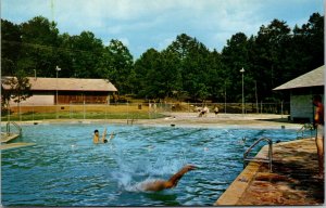 Vtg Warrior Alabama AL Rickwood Caverns Swimming Pool 1950s Unused Postcard