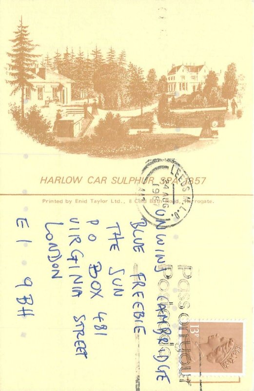 UK England Postcard Harlow Car Sulphur Spa