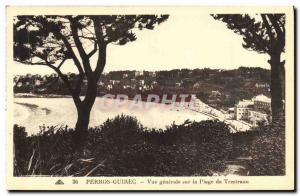 Old Postcard Perros Guirec General Beach View deTrestraou