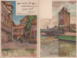 Gruss Aus Strasburg 2x German Old Postcard s