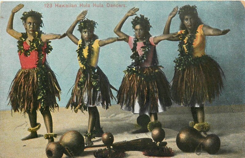 Hawaii Native hula hula Dancers Postcard #123 Private Mailing C-1910 24-7861