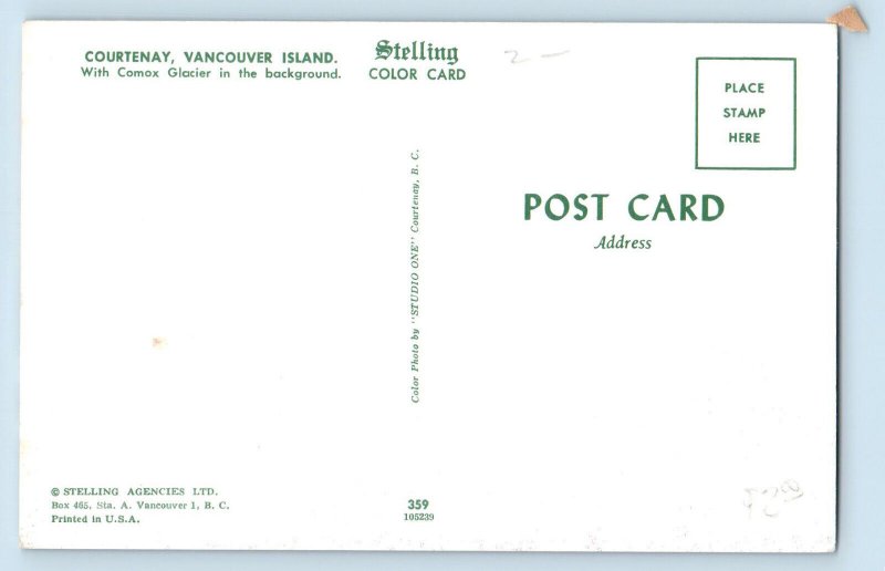 Vancouver British Columbia Canada Postcard Courtenay Vancouver Island c1960's