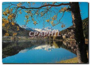 Modern Postcard St Moritz Bad mit Piz La Margna