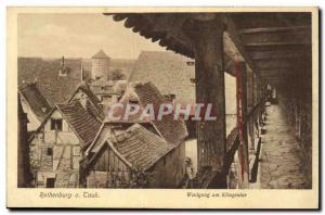 Old Postcard Rothenburg Laub Wallgang am Klingentor