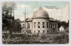 Public Library Sullivan Indiana, Early Antique Undivided Back Postcard P7