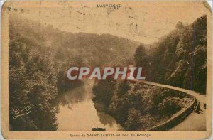 Postcard Old Route de Saint Sauves and Lake Dam Auvergne