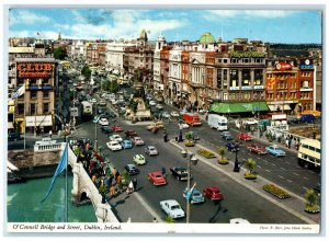 1971 O'Connell Bridge and Street Dublin Ireland Vintage Posted Postcard