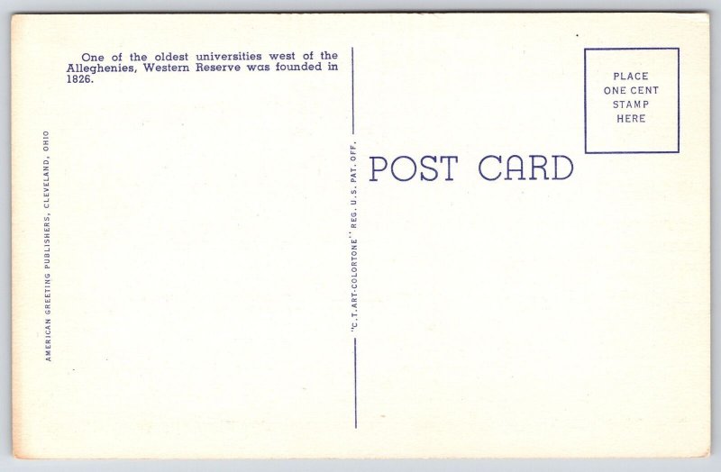Campus Western Reserve University Lake Wade Park Art Museum Cleveland Postcard