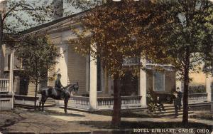 E21/ Cadiz Ohio Postcard 1913 Harrison County Hotel Ehrhart