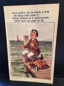 Postcard Comical- Lord suffer me to catch a fishby Donald McGill  Z9